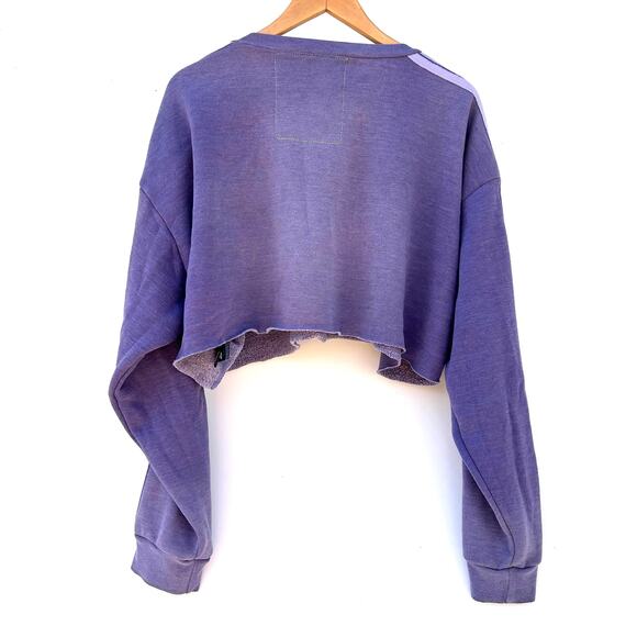 Aviator Nation Rugby Wide Leg Sweatpants Cropped Sweatshirt Large Faded Grape - Picture 7 of 16